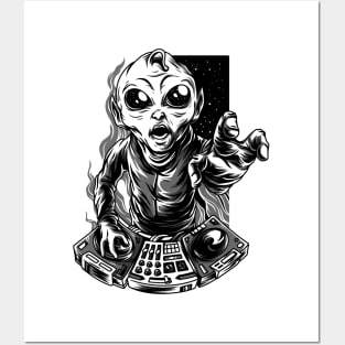 DJ Monster from outer space Posters and Art